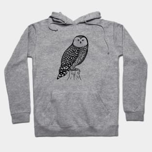 Snowy Owl Ink Art - light colors Hoodie